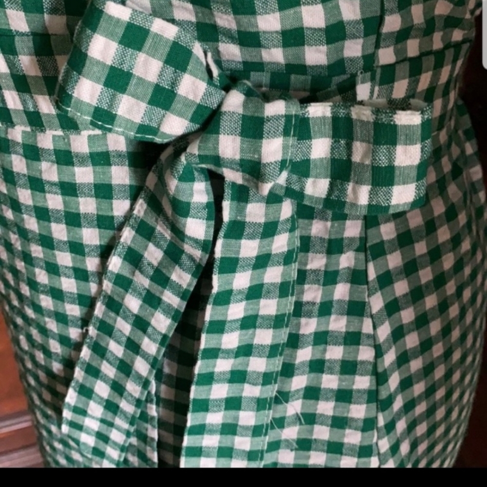 Banana Republic Green White Gingham Check Wrap ♥ - Picture 4 of 8